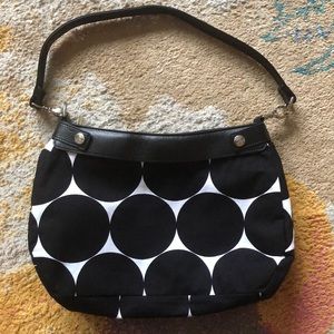 White and Black Polka Dot Thirty One Purse (42) New